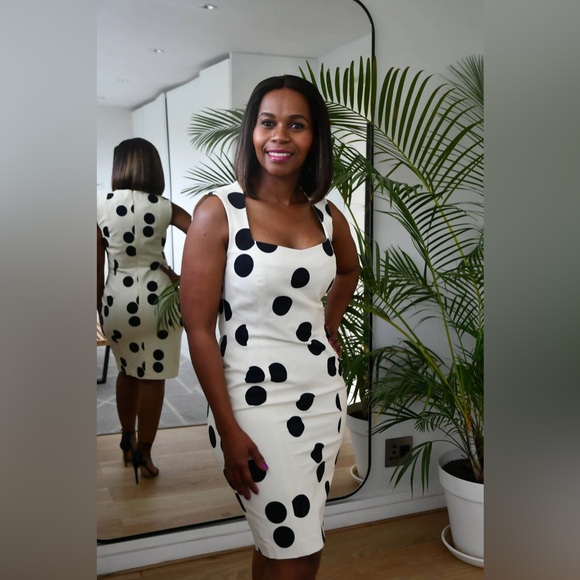 Banana Republic Dresses & Skirts - Banana Republic Black and White Polka Dot Midi Dress